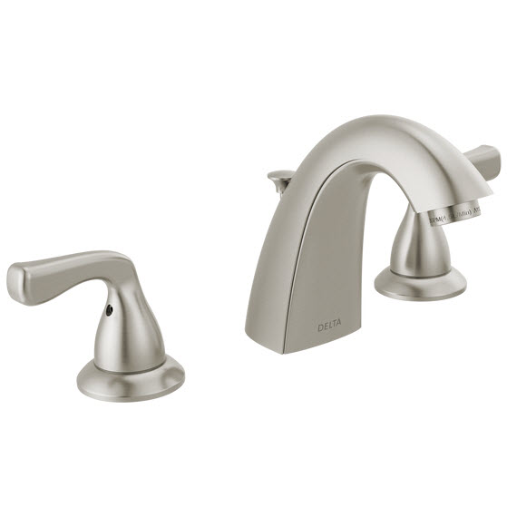 Widespread Bath Faucet, Delta, 8 in, Brushed Nickel - 1
