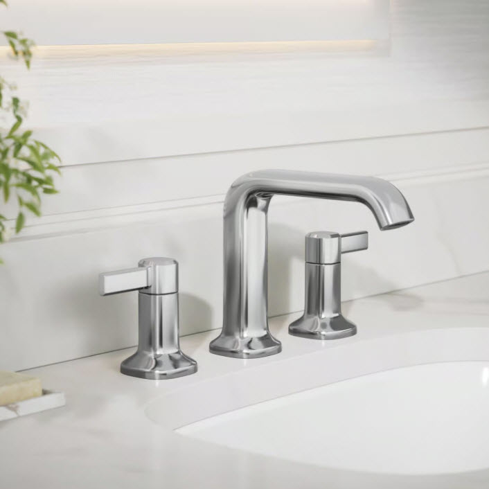 Widespread Bath Faucet, Sterling, Agosti, 8 in, Polished Chrome - 2
