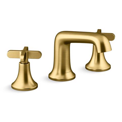 Widespread Bath Faucet, Kohler, Sivaro, Gold - 1