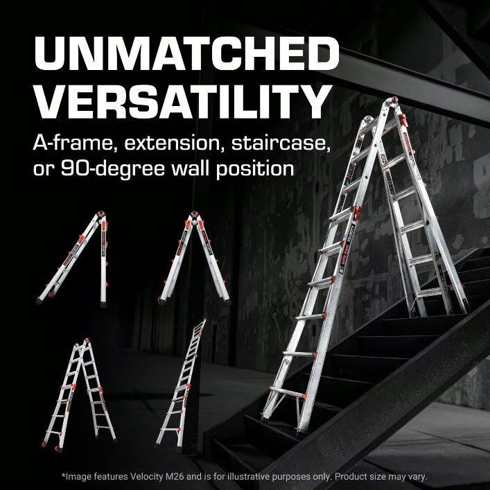 Multi-Position Ladder, Little Giant, Velocity, 17 ft H, Telescoping, Aluminum - 2
