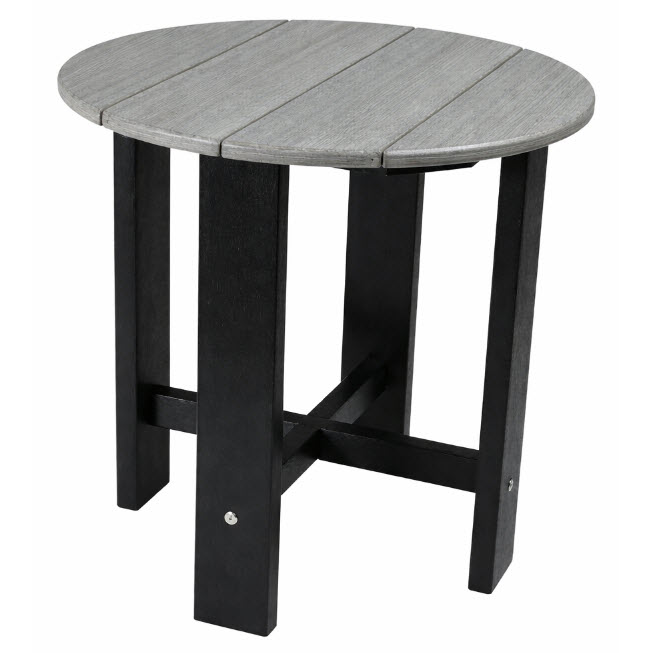 Round End Table, 365 Patio Furniture, Sunriver, Gray/Black - 1