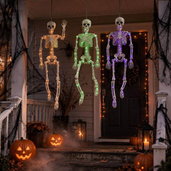 Hanging Skeletons, Halloween, 24 in H, Metal/Plastic, LED - 2