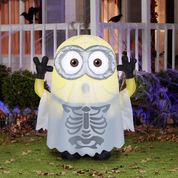 Minion Inflatable, Halloween, Skeleton, 4 ft, LED - 2