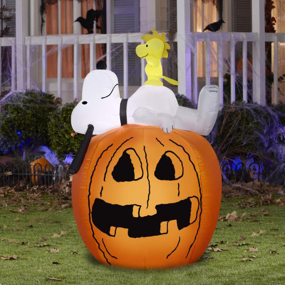 Snoopy Inflatable, Halloween, Jack-O-Lantern, 4-1/2 ft, LED - 2