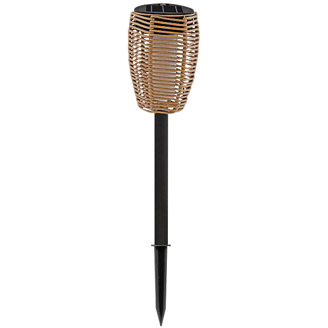 Solar Pathway Light, i-Zoom, LED, Flickering Flame Light, WIcker - 1