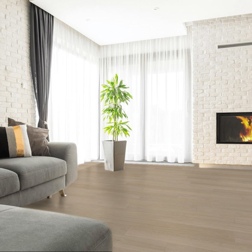 Laminate Flooring, Shaw, Momentum, Waterproof, 8 mm, 7-1/2 in W Planks, Sun Bleached, 26.57 sq-ft per Box - 2