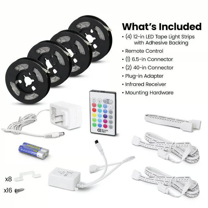 Plug-in LED Tape Light, Feit Electric, Color-Changing, 8 W, 529 Lumens - 2