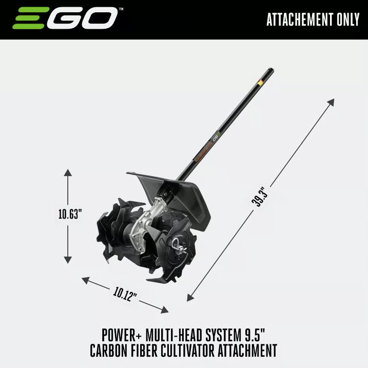 Cultivator Attachment, EGO, Power+ Head Attachment, Carbon Fiber - 2