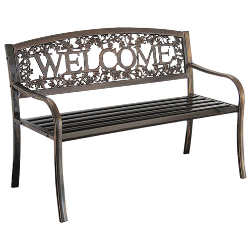Welcome Bench, Leigh Country, 50 in W x 25 in D x 34 in H, Metal - 1