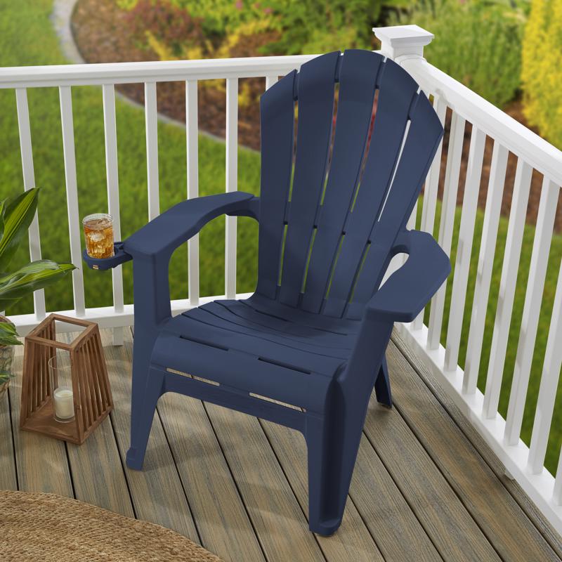 Stackable Adirondack Chair, Adams, 32 in W, 31-3/4 in D, 40 in H, Resin Frame, Midnight Frame - 2