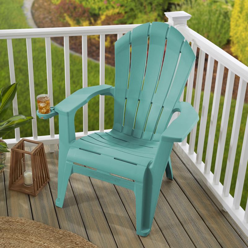 Stackable Adirondack Chair, Adams, 32 in W, 31-3/4 in D, 40 in H, Resin Frame, Seaglass Frame - 2