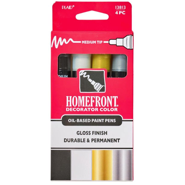 Paint Pens, Plaid, Multi Color, Interior/Exterior, 4 pc - 1