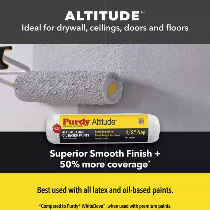 Mini Roller Cover, Purdy, Altitude, 3/8 in x 4-1/2 in, Microfiber/Polyester - 2