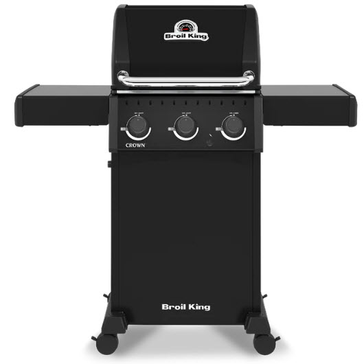 Gas Grill, Broil King, Crown 310, Liquid Propane, 3-Burner, 350 sq-in Primary Cooking Surface, Black - 1