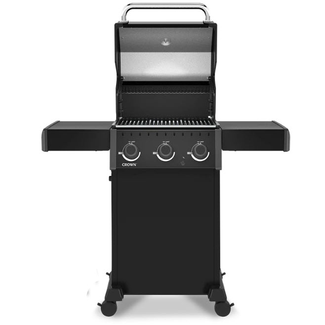Gas Grill, Broil King, Crown 310, Liquid Propane, 3-Burner, 350 sq-in Primary Cooking Surface, Black - 2