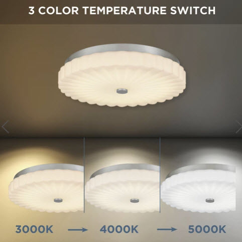 Flush Ceiling Light, Quoizel, Cherbury, LED, 16 in, CCT Selectable, Brushed Nickel - 2