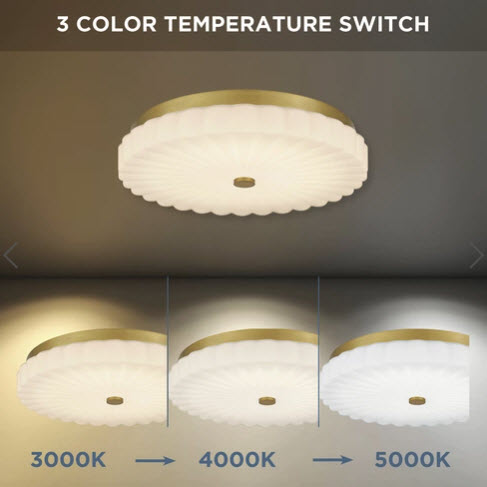 Flush Ceiling Light, Quoizel, Cherbury, LED, 16 in, CCT Selectable, Brushed Gold - 2