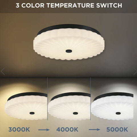 Flush Ceiling Light, Quoizel, Cherbury, LED, 16 in, CCT Selectable, Matte Black - 2