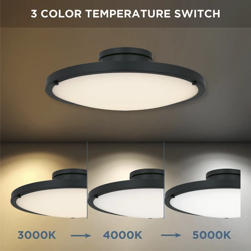Ceiling Light, Quoizel, Semi-Flush, Donne, 15-3/4 in, LED, CCT Selectable, Matte Black - 2