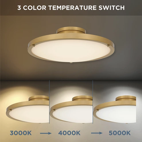 Ceiling Light, Quoizel, Semi-Flush, Donne, 15-3/4 in, LED, CCT Selectable, Brushed Gold - 2