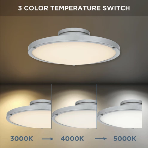 Ceiling Light, Quoizel, Semi-Flush, Donne, 15-3/4 in, LED, CCT Selectable, Brushed Nickel - 2