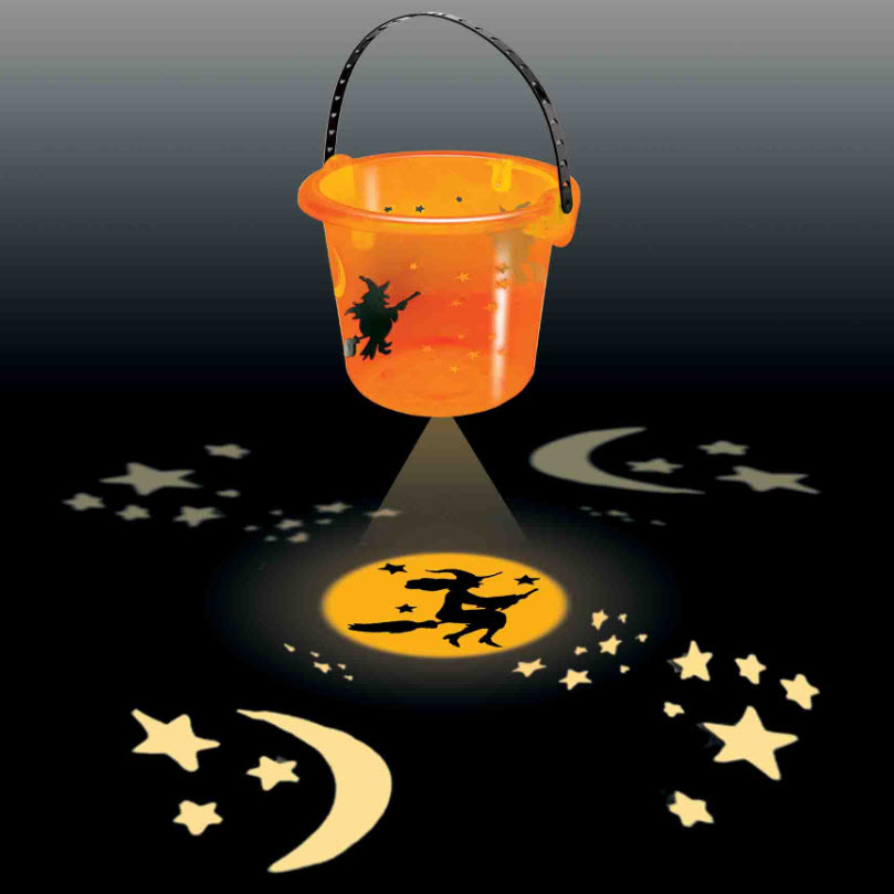 Trick-or-Treat Bucket, Halloween, LED, Transluscent Witch, Assorted - 2