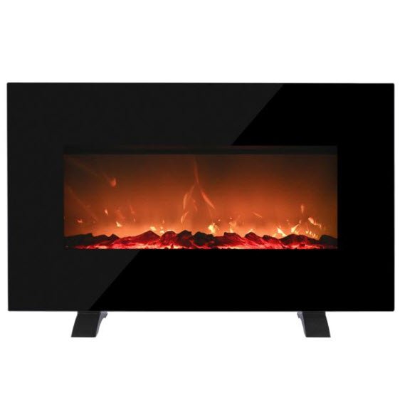 Electric Fireplace, Danby, Wall-Mount, 38 in, Multicolor LED Flame, Black - 1
