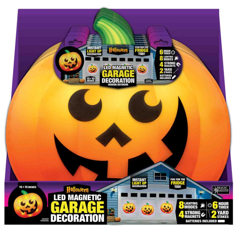 Pumpkin Garage Decoration, Halloween, LED, Magnetic - 2