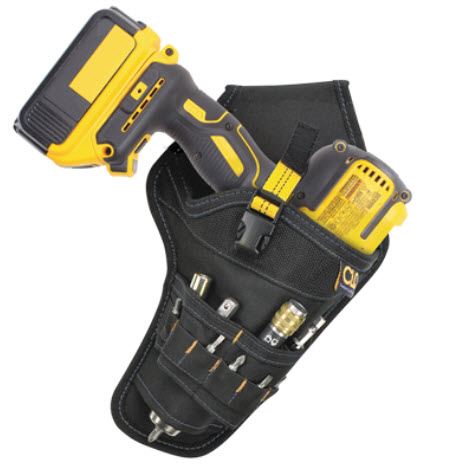 Drill Holster, CLC, Tool Works, Polyester, Black, 1.8 in W, 12-1/2 in H - 2