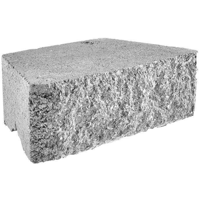 Retaining Wall Stone, Willamette Graystone, Aspen Stone, 12 in W x 7 in D x 4 in H, Gray - 1