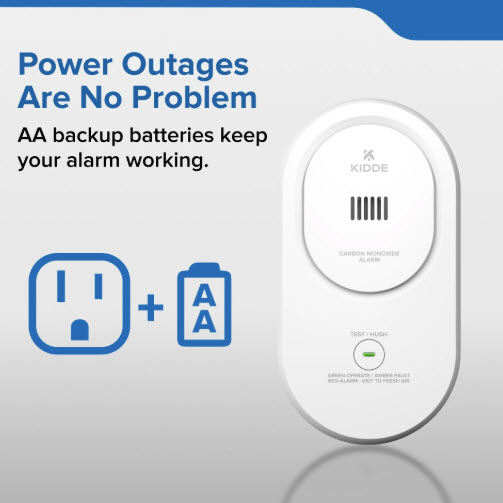 Carbon Monoxide Alarm, Kidde, CO Detector, Plug-In, AA Backup Battery - 2