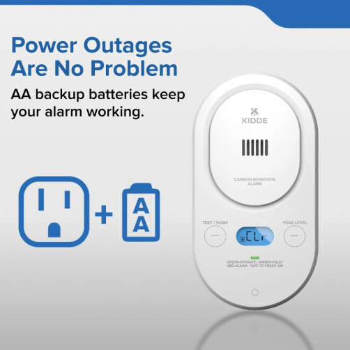 Carbon Monoxide Alarm, Kidde, CO Detector, Plug-In, AA Backup Battery, Digital Display - 2