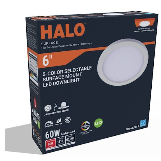 LED Downlight, Halo, 6 in, 7.9 W, 120 V, CCT, White - 2