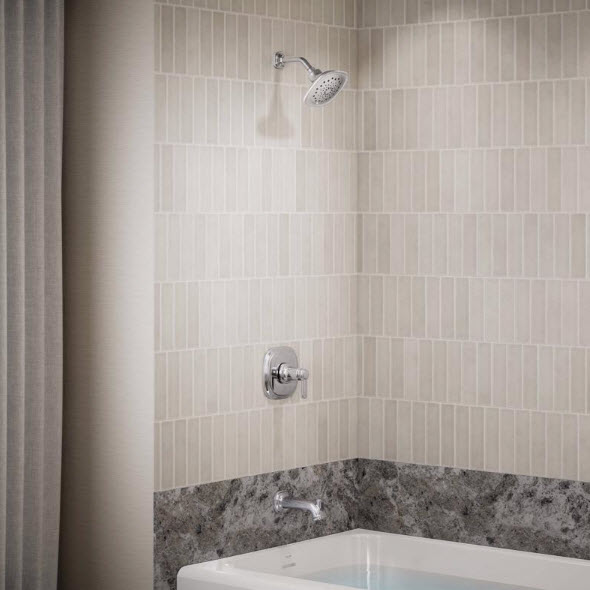 Tub/Shower Faucet, Kohler, 1.75 gpm Showerhead, Polished Chrome - 2