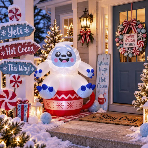 Inflatable Yeti, Seasonal Creations, 5 ft, LED - 2