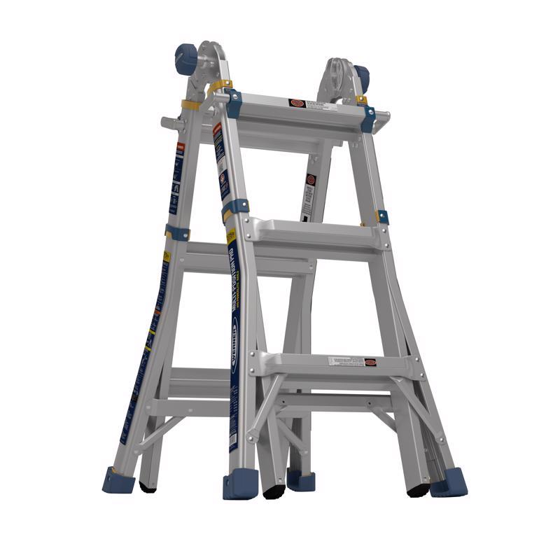 Multi-Position Ladder, Werner, 14 ft Max Reach H, 12-Step, 375 lb, Type IAA Duty Rating - 1
