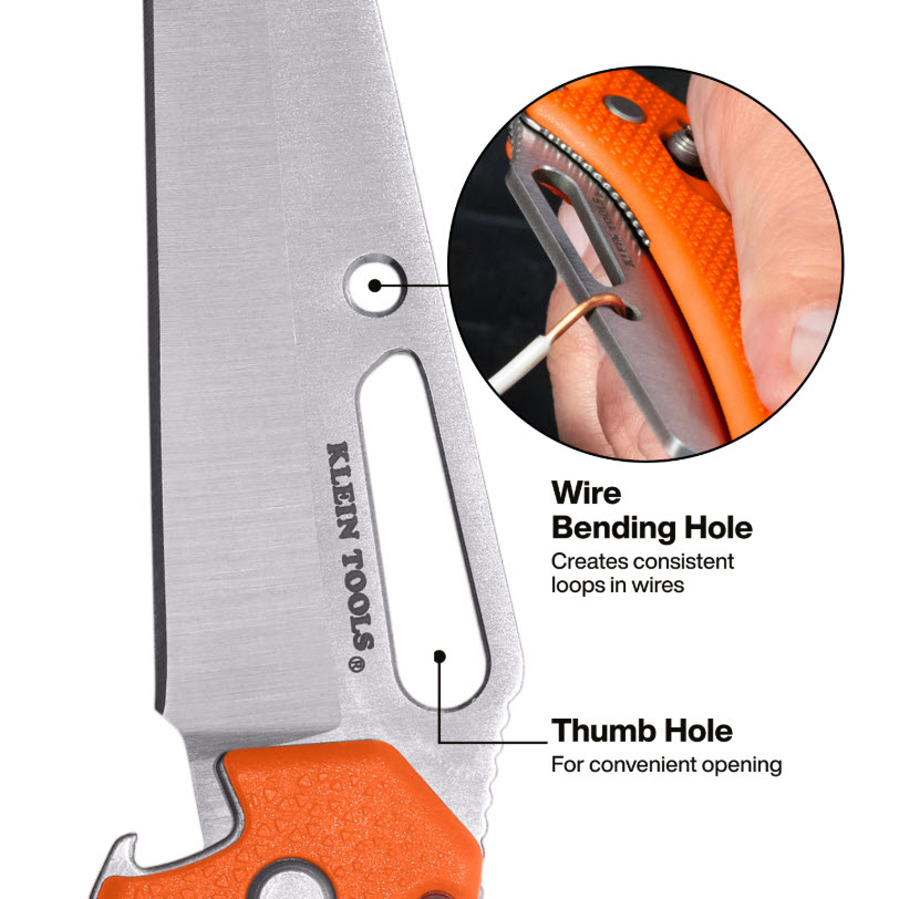 Electrician Pocket Knife, Klein Tools, Knife & Driver - 2