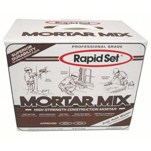 Mortar Mix, Rapid Set, 1 hr Cure Time, 25 lb - 1
