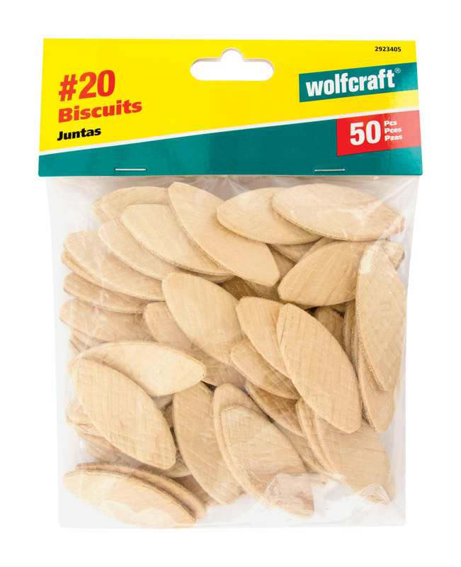 Wolfcraft Plate Joiner Biscuits, Mibro, #20, Wood 50 pk - 2