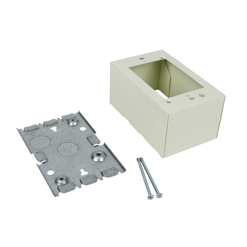 Deep Switch and Receptacle Box, Wiremold, 1-Gang, Metal, Surface Mount, Ivory - 1
