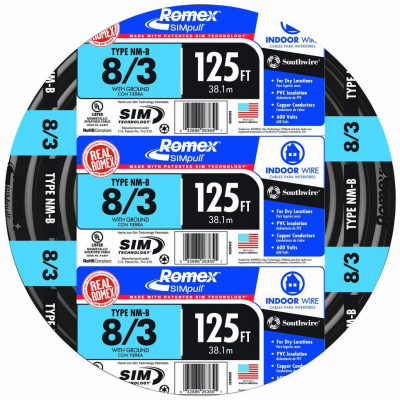 Romex&reg; 8/3NM-WGX125