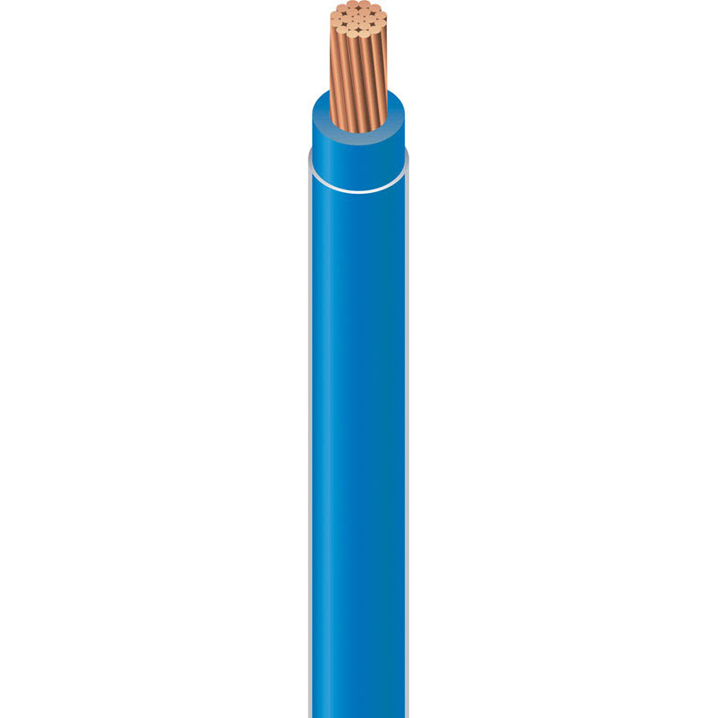 THHN Building Wire, 12 AWG 1-Conductor Stranded Copper Wire, Sheathed Cable, PVC Insulation, Blue, 500 ft L - 1