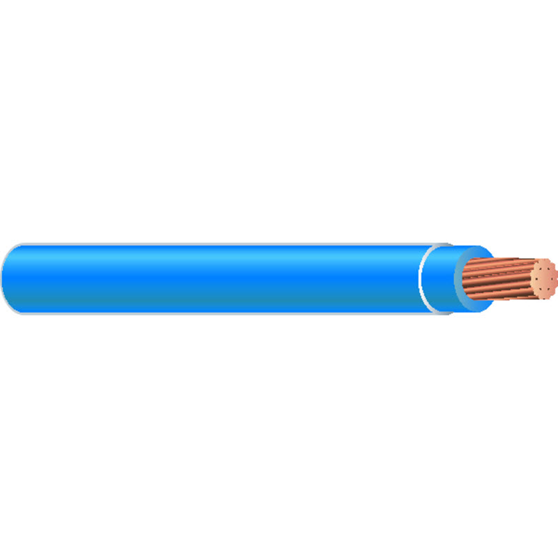 THHN Building Wire, 14 AWG 1-Conductor Stranded Copper Wire, Sheathed Cable, PVC Insulation, Blue, 50 ft L - 2