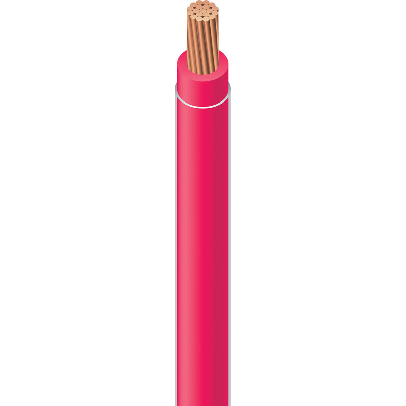 THHN Building Wire, 12 AWG 1-Conductor Stranded Copper Wire, Sheathed Cable, PVC Insulation, Red, 500 ft L - 1
