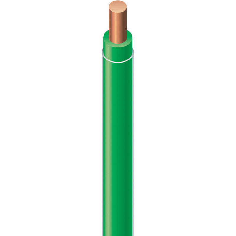 Thhn Building Wire, Southwire, 12 AWG 1-Conductor Solid Copper Wire, Sheathed Cable, PVC Insulation, Green, 500 ft L - 1