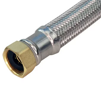 Water Heater Supply Line, Brasscraft, Braided Stainless Steel, 3/4in FIP each X 3/4in D MIP X 12in - 1