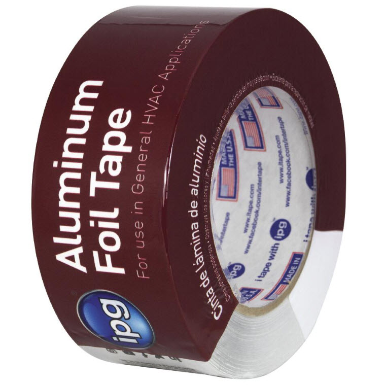 Foil Tape with Liner, Ipg, 50 yd L, 2 in W, Aluminum Backing - 1