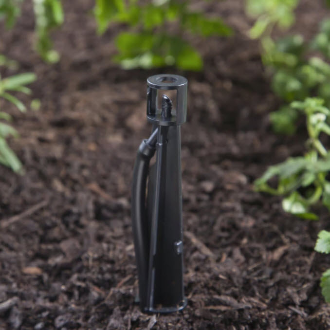 Sprinkler Stake with Riser, Raindrip, 8 in L, 1/4 in Connection, Barb, ABS/Polyethylene, 5pk - 2