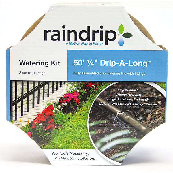 Drip Soaker Kit, Raindrip, 50 ft L, 0.5 gph, Black - 2