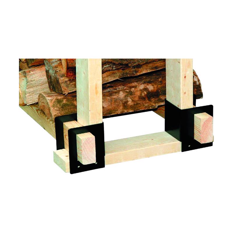 Log Rack Bracket, Panacea, 4 in W, 4 in D, 6 in H, Steel, Black - 3